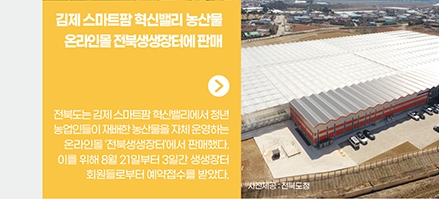 전북도 온라인몰 전북생생장터에 - 김제 스마트팜 혁신밸리 농산물 판매